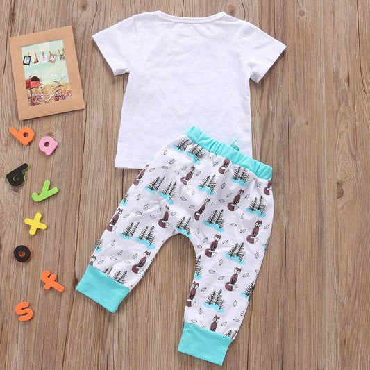 Newborn Baby Clothes Set T-shirt Tops Pants Little Boys and Girls Outfits - HadafExpress