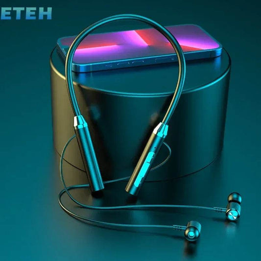 2025 New Bluetooth 5.0 Neckband Earphones | HiFi 12D Stereo Sports & Fitness Headset - HadafExpress