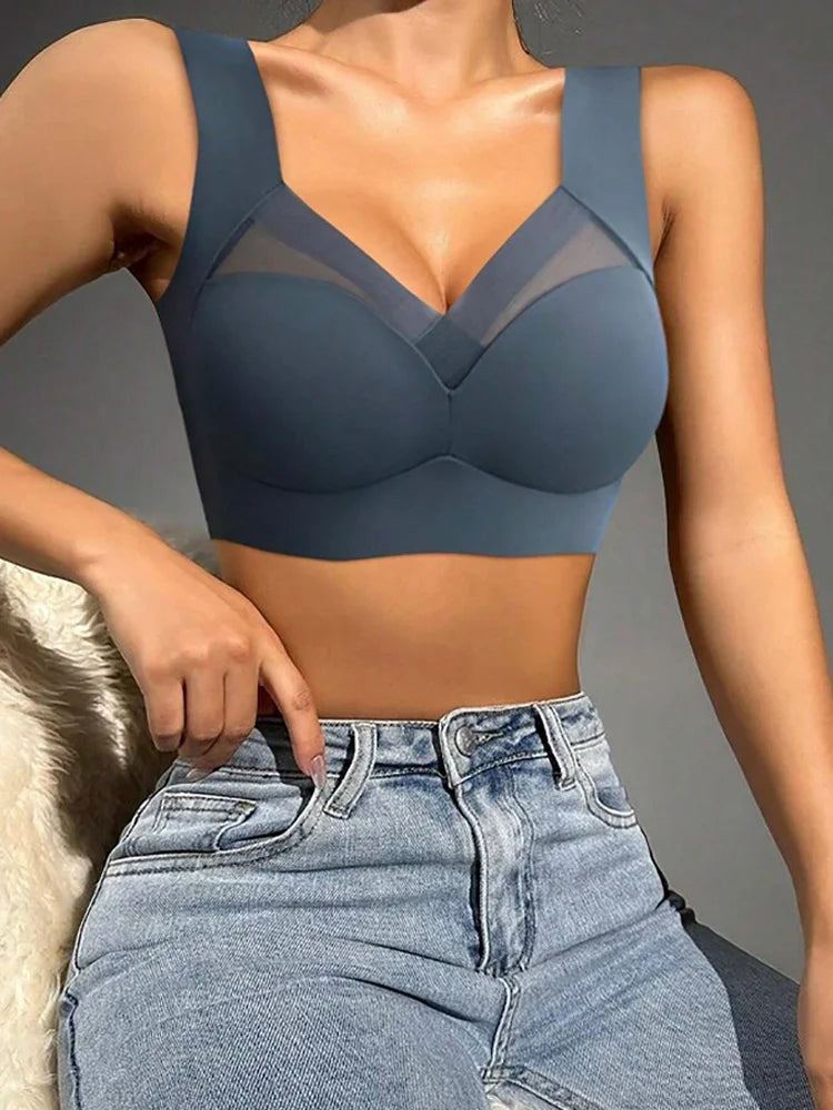 2PCS Comfortable Lace Sports Bras – Backless, Seamless, and Wireless (L–3XL)
