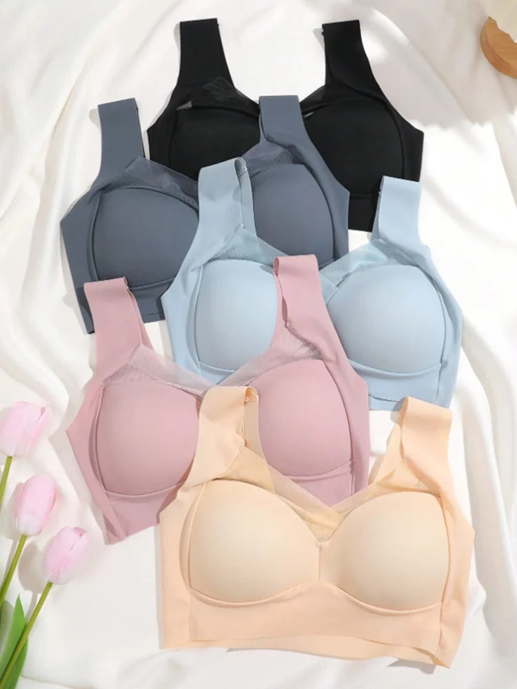 2PCS Comfortable Lace Sports Bras – Backless, Seamless, and Wireless (L–3XL)